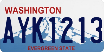 WA license plate AYK1213