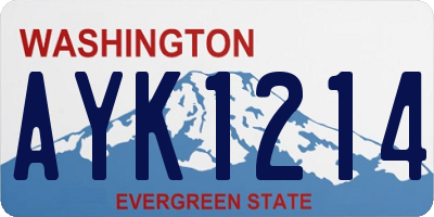 WA license plate AYK1214