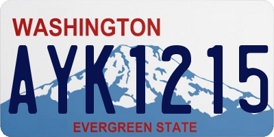 WA license plate AYK1215