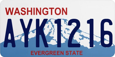 WA license plate AYK1216