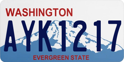 WA license plate AYK1217