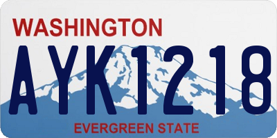 WA license plate AYK1218