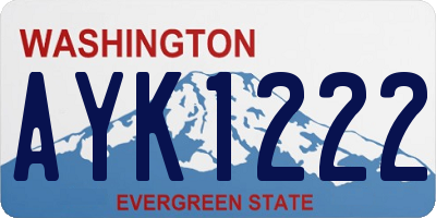 WA license plate AYK1222