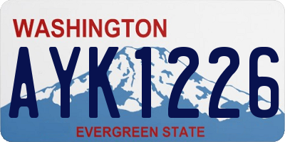 WA license plate AYK1226