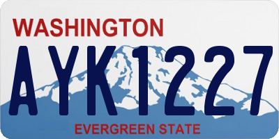 WA license plate AYK1227