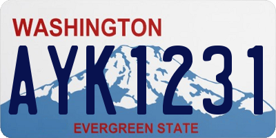 WA license plate AYK1231