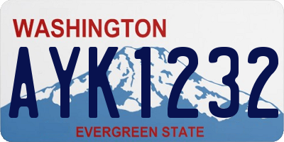 WA license plate AYK1232