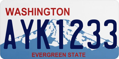 WA license plate AYK1233