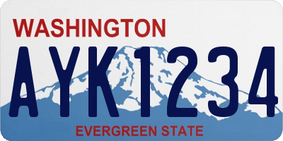 WA license plate AYK1234