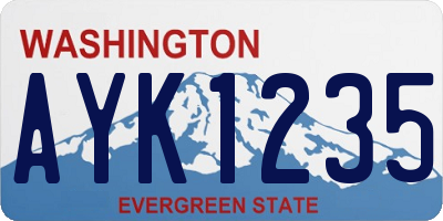 WA license plate AYK1235