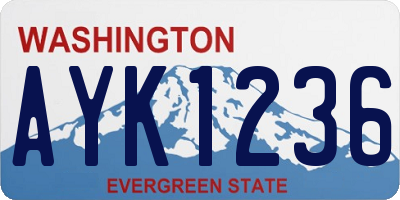 WA license plate AYK1236