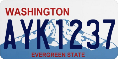 WA license plate AYK1237