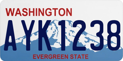 WA license plate AYK1238