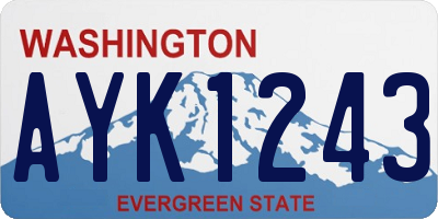 WA license plate AYK1243