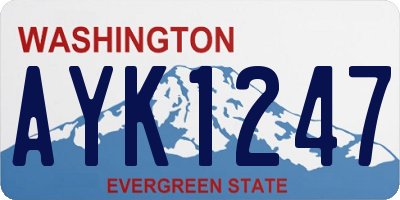 WA license plate AYK1247