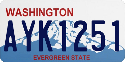 WA license plate AYK1251