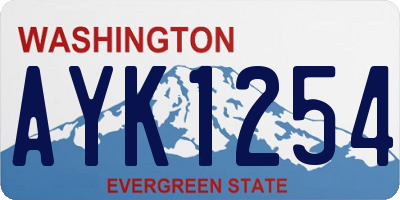 WA license plate AYK1254