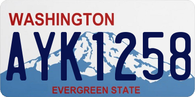 WA license plate AYK1258