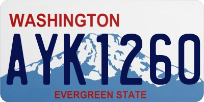 WA license plate AYK1260