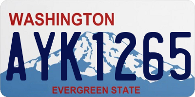 WA license plate AYK1265