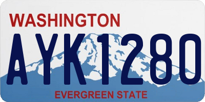 WA license plate AYK1280