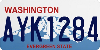 WA license plate AYK1284