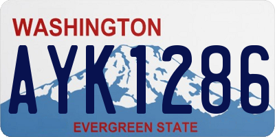 WA license plate AYK1286