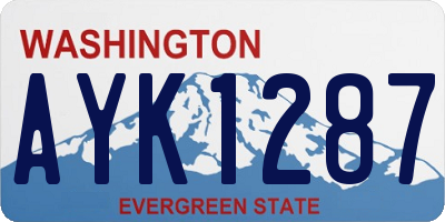 WA license plate AYK1287