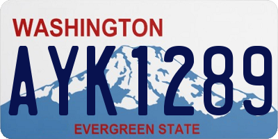 WA license plate AYK1289