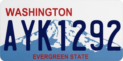 WA license plate AYK1292