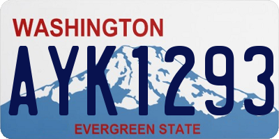 WA license plate AYK1293