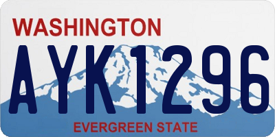 WA license plate AYK1296