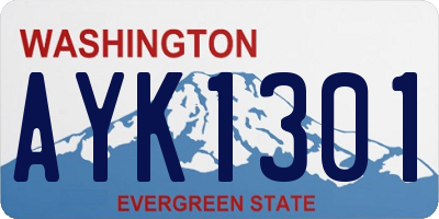 WA license plate AYK1301