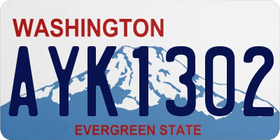 WA license plate AYK1302