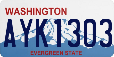 WA license plate AYK1303
