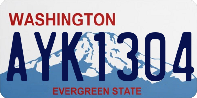 WA license plate AYK1304