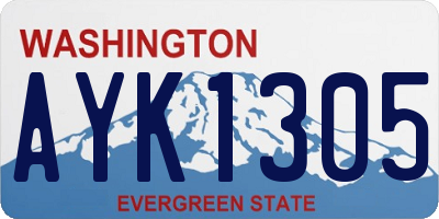 WA license plate AYK1305