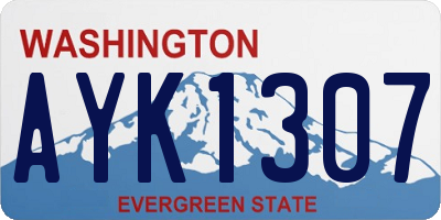 WA license plate AYK1307
