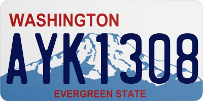 WA license plate AYK1308