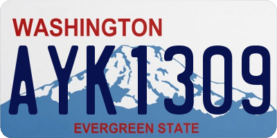 WA license plate AYK1309