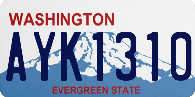 WA license plate AYK1310