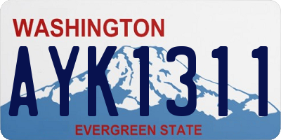 WA license plate AYK1311