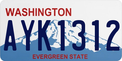 WA license plate AYK1312