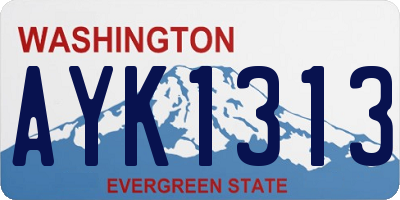WA license plate AYK1313