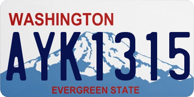WA license plate AYK1315