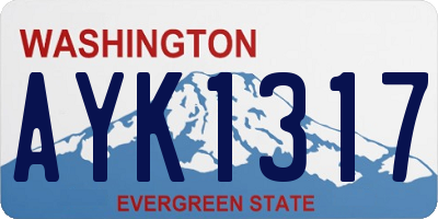 WA license plate AYK1317