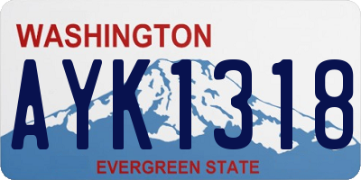 WA license plate AYK1318
