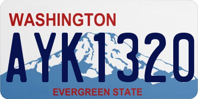 WA license plate AYK1320