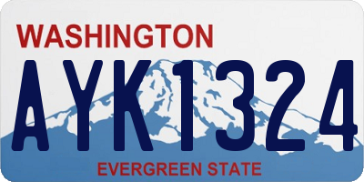 WA license plate AYK1324