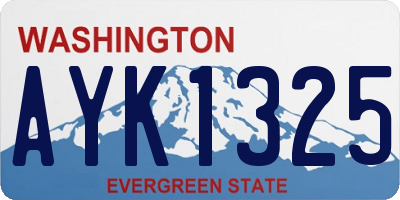 WA license plate AYK1325